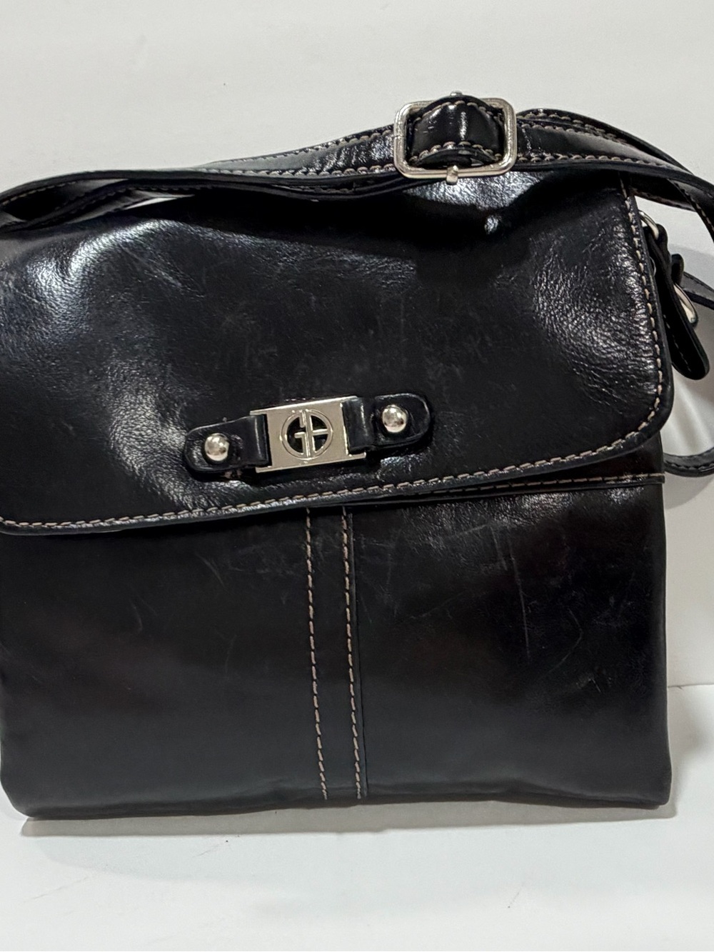 Black Soft Leather Crossbody Bag Purse